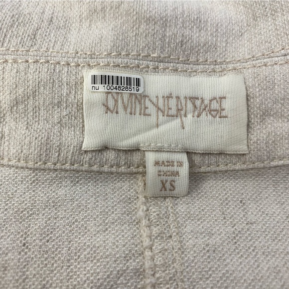 DIVINE HERITAGE XS Raglan Sleeve Utility Button-Down Jumpsuit Beige Linen Blend - Picture 13 of 16